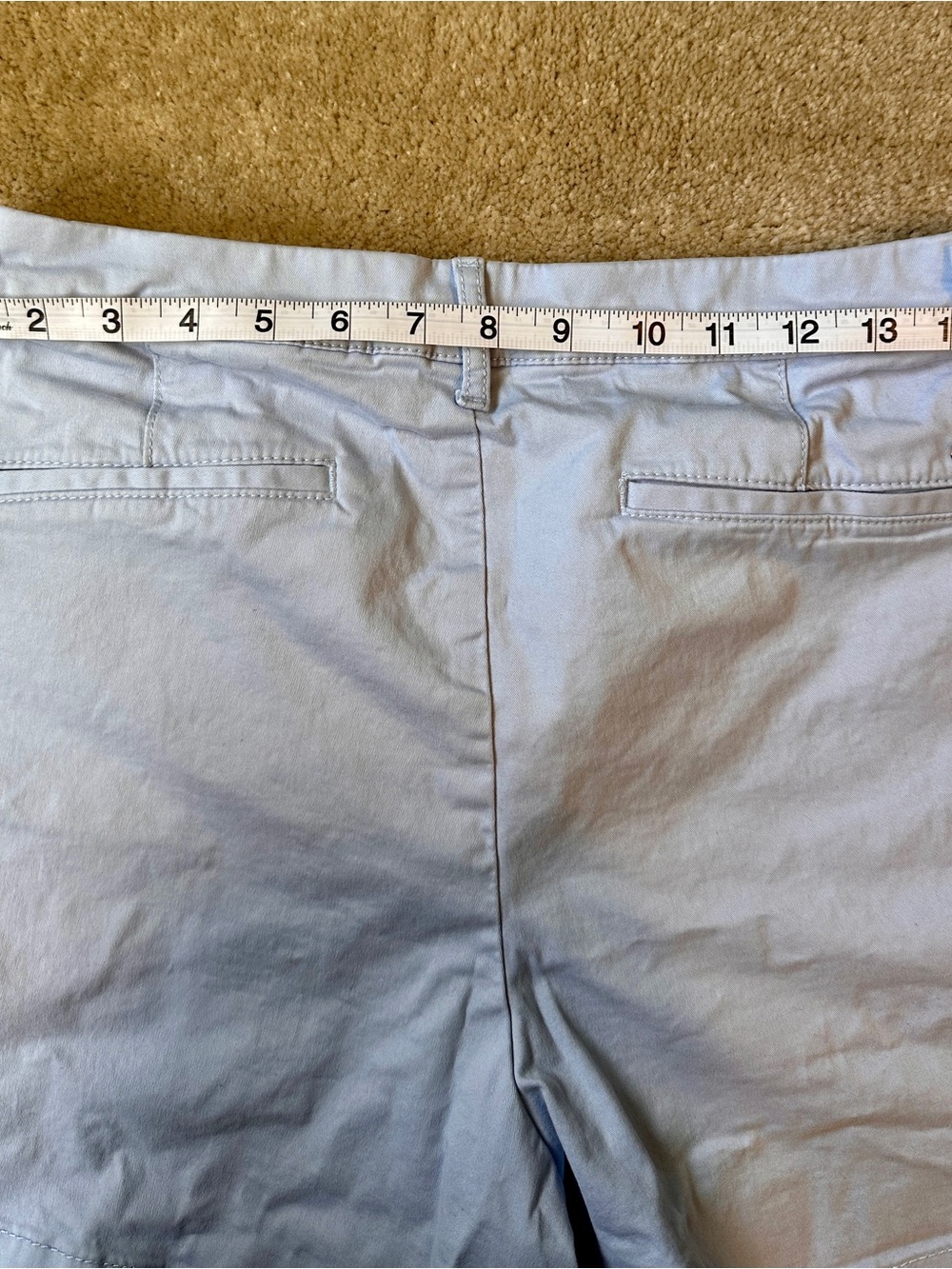 Light Blue Tommy Hilfiger Women's 5” Classic Stretch Cotton Blend Shorts - Picture 4 of 5